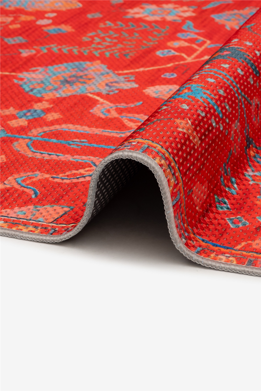 Kırmızı Zamanın İzi Modern Vintage Sisal Halı