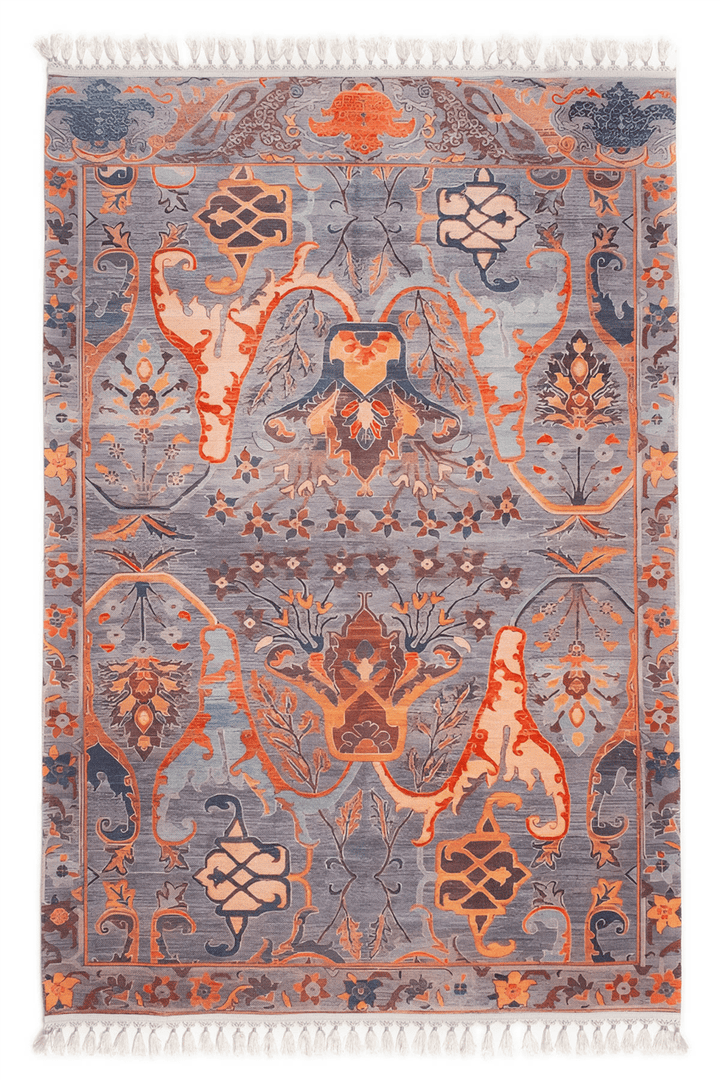 Koyu Gri Zamanın İzi Modern Vintage Koleksiyon Halı