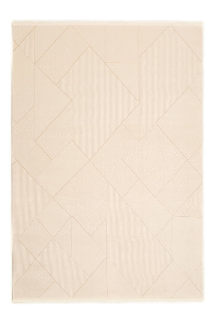 Krem Alegra Prisma Geometrik Desen Akrilik Halı