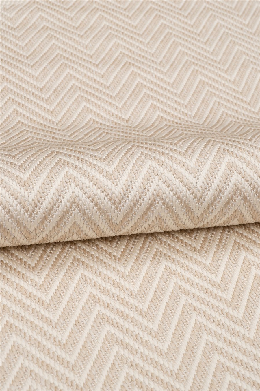 Krem Balıksırtı Dokumalı Yuvarlak Sisal Halı