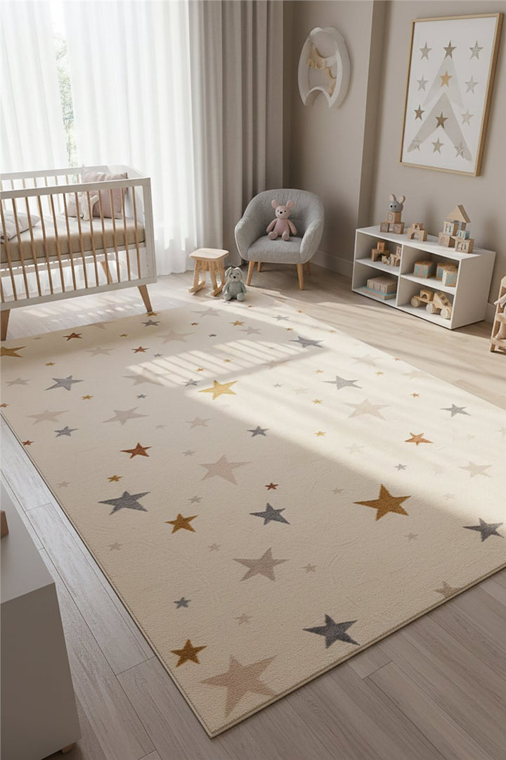 Krem Dream Icon Kids Akrilik Çocuk Halısı