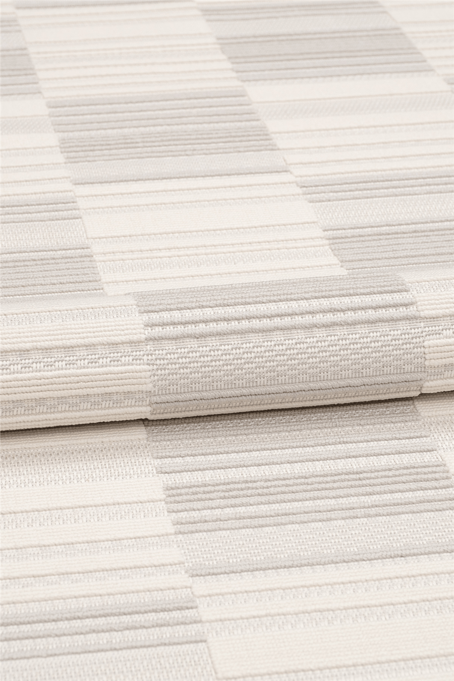 Krem-Gri Loop Geometrik Desenli Modern Halı