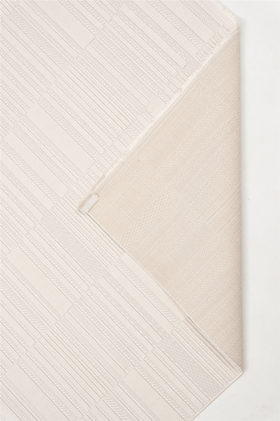 Krem Loop Geometrik Desenli Modern Halı