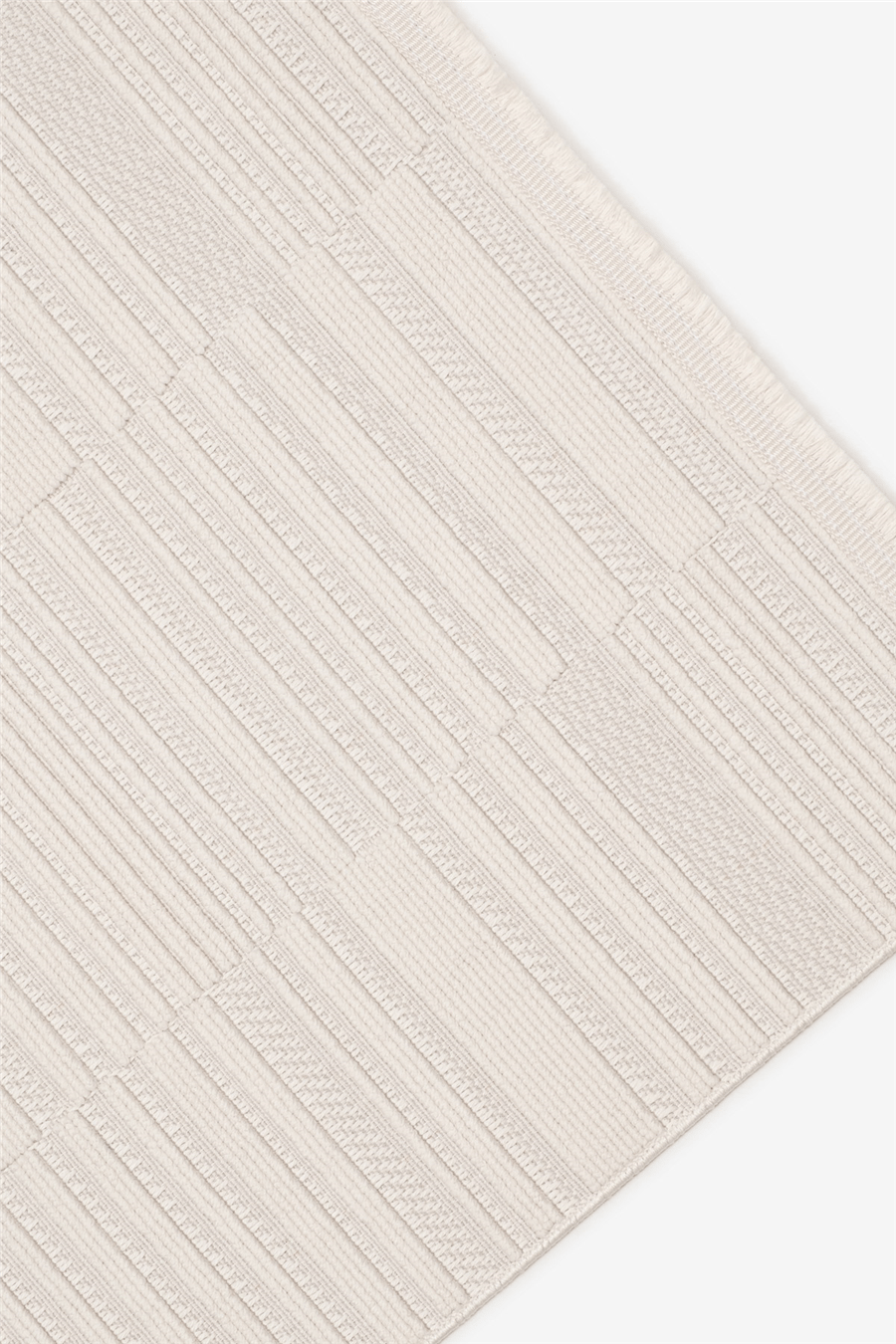 Krem Loop Geometrik Desenli Modern Halı