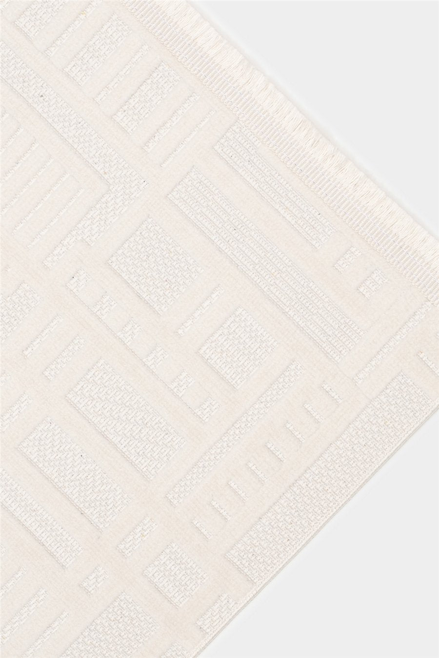 Krem Myra Geometrik Dokuma Desenli Modern Halı