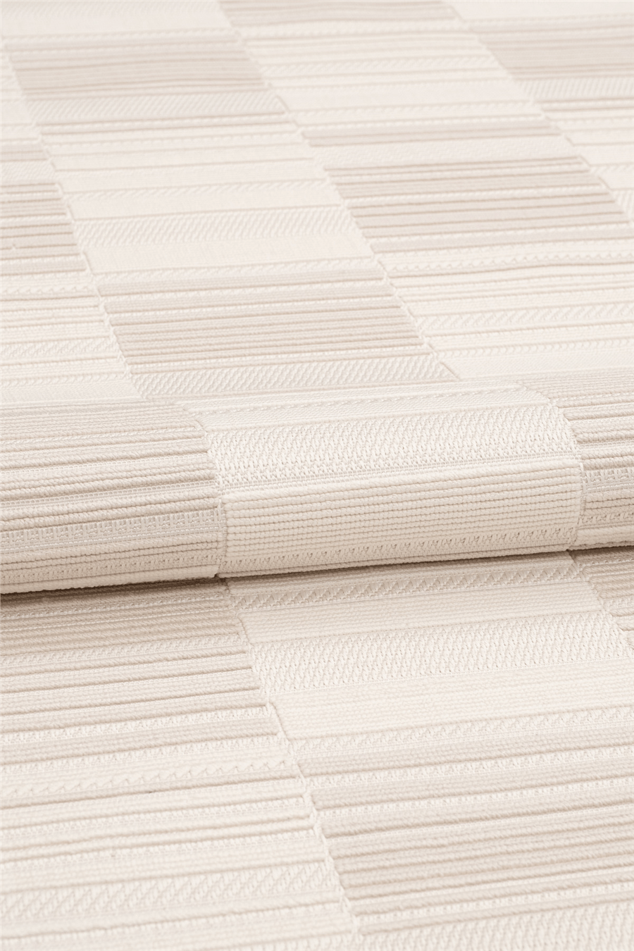 Krem-Vizon Loop Geometrik Desenli Modern Halı