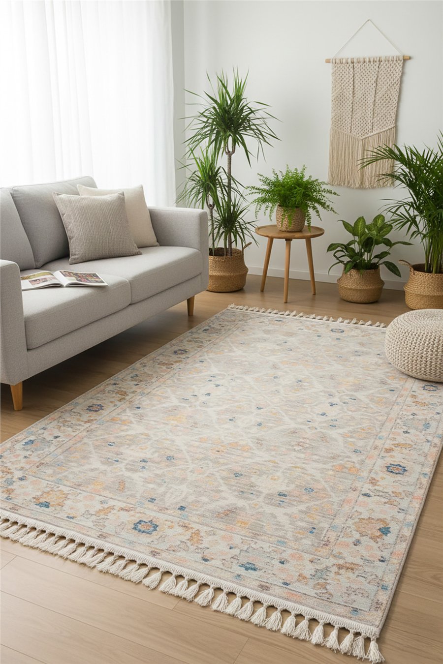 Krem Zamanın İzi Modern Vintage Koleksiyon Halı