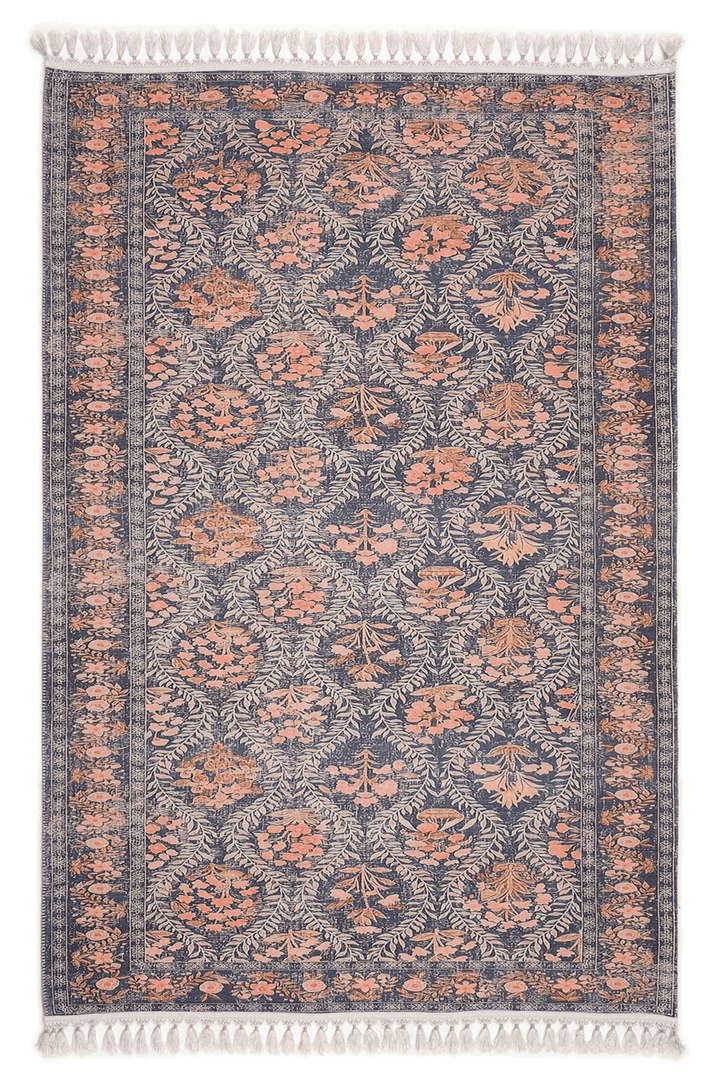 Lacivert Zamanın İzi Modern Vintage Koleksiyon Halı