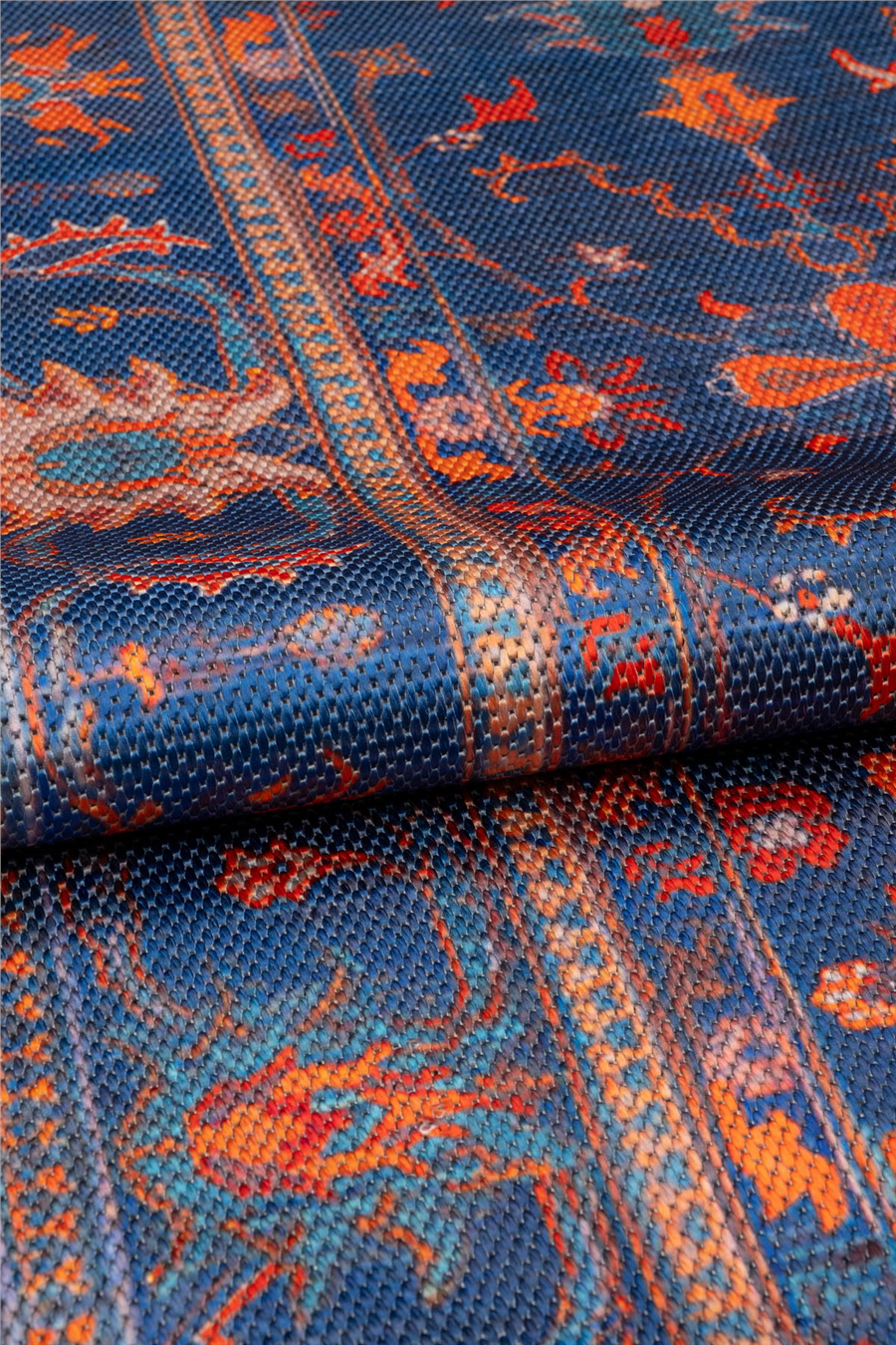 Lacivert Zamanın İzi Modern Vintage Sisal Halı