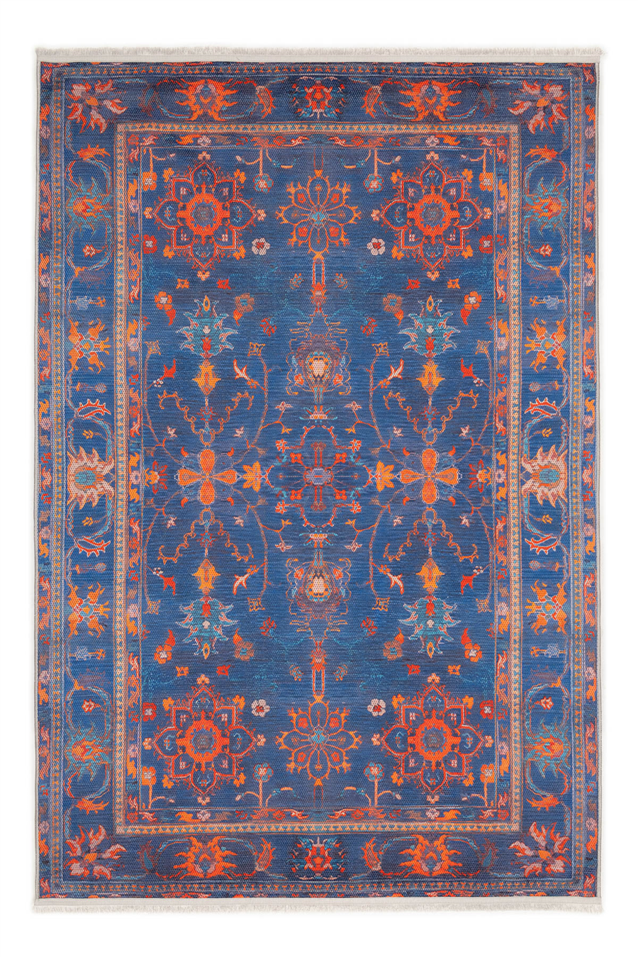 Lacivert Zamanın İzi Modern Vintage Sisal Halı