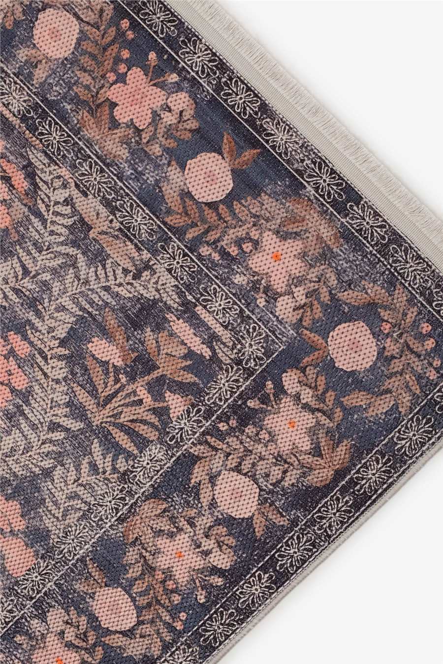 Lacivert Zamanın İzi Modern Vintage Sisal Halı