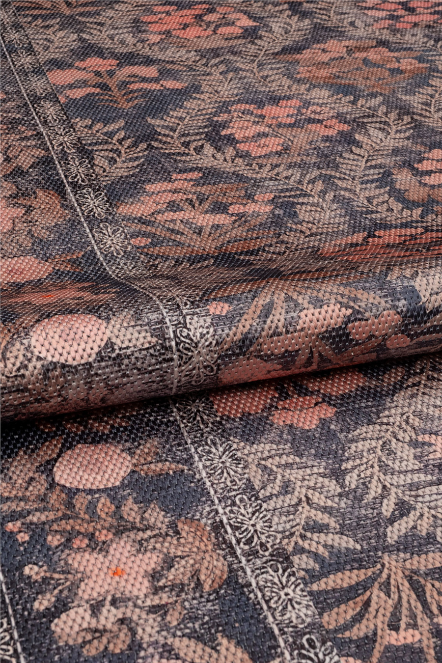 Lacivert Zamanın İzi Modern Vintage Sisal Halı