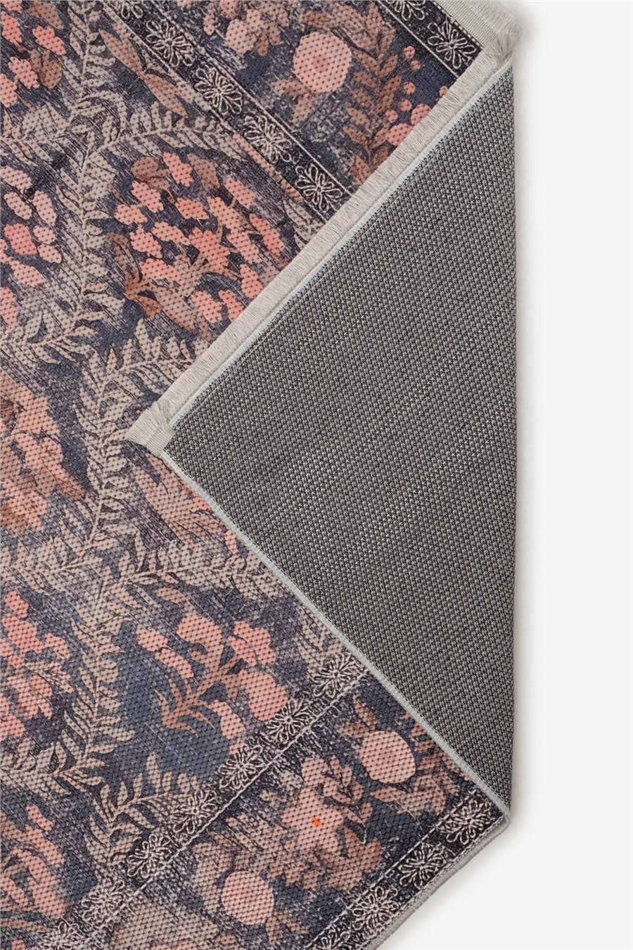 Lacivert Zamanın İzi Modern Vintage Sisal Halı