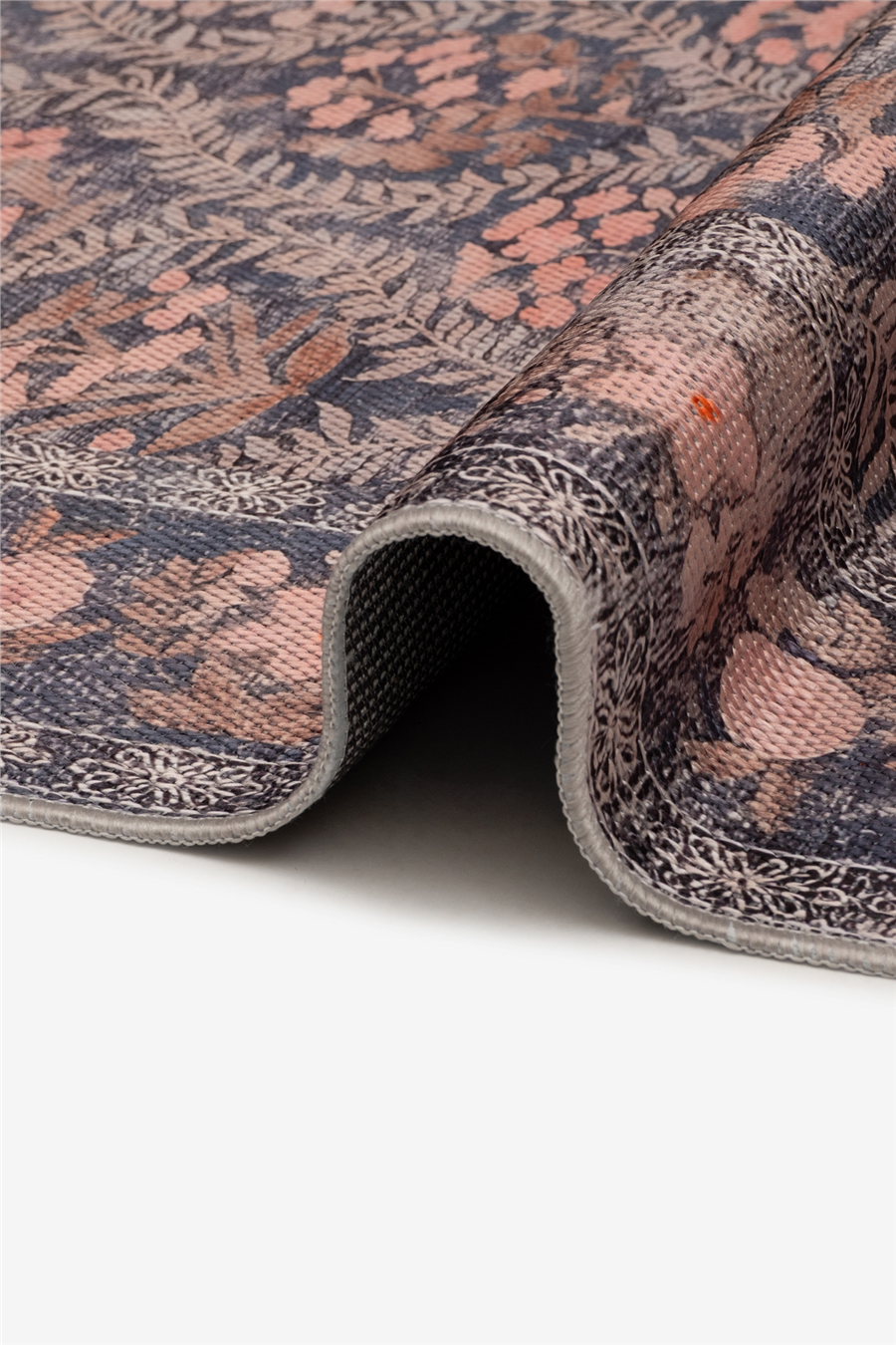 Lacivert Zamanın İzi Modern Vintage Sisal Halı
