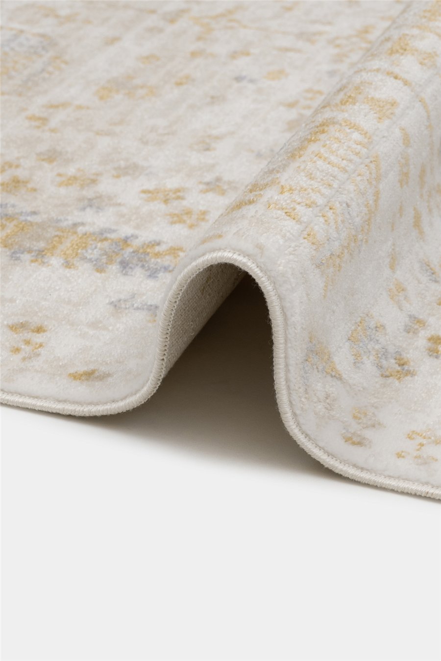 Lorien Krem-Bej Soft Mavi Desenli Vintage Akrilik Yolluk