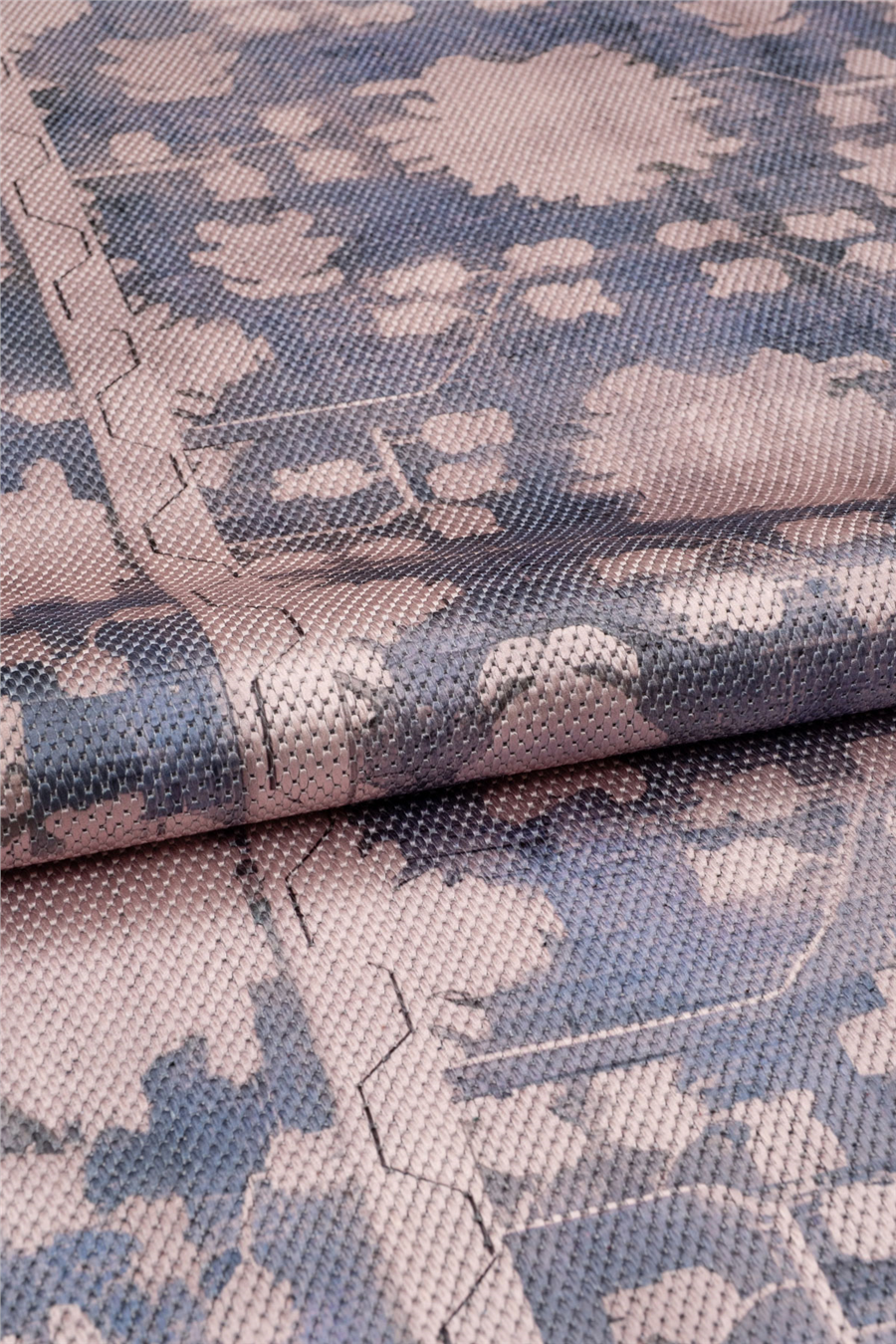 Mavi Zamanın İzi Modern Vintage Sisal Halı