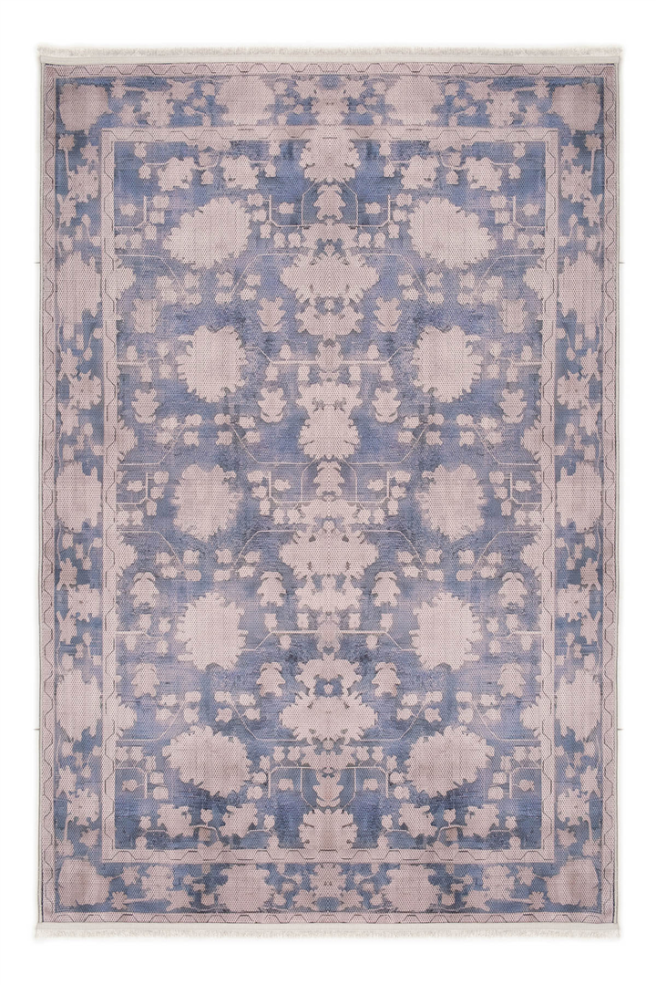 Mavi Zamanın İzi Modern Vintage Sisal Halı