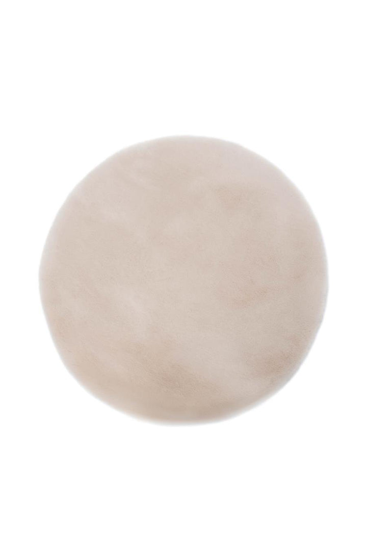 Peluş Bej Makinede Yıkanabilir Yumuşak Dokulu Yuvarlak Peluş Post Halı