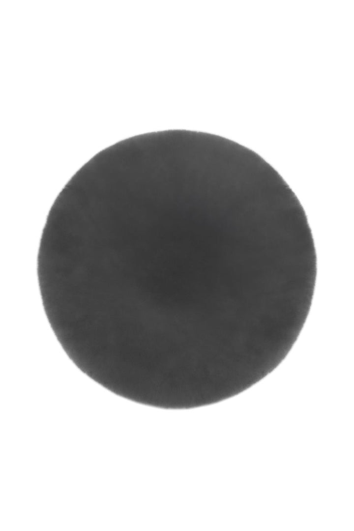 Peluş Siyah Makinede Yıkanabilir Yumuşak Dokulu Yuvarlak Peluş Post Halı