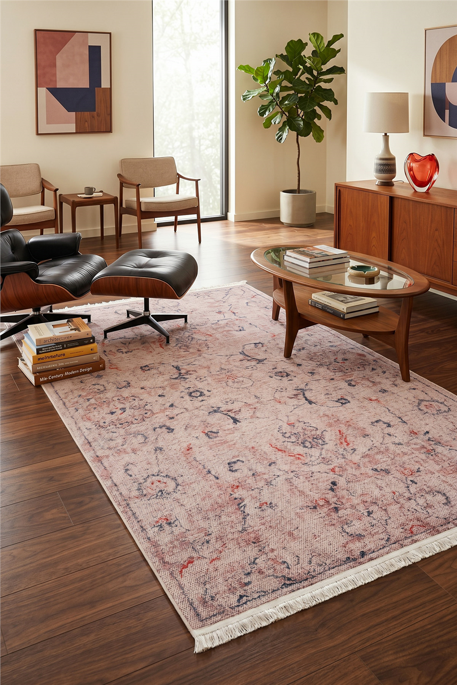Pudra Zamanın İzi Modern Vintage Sisal Halı