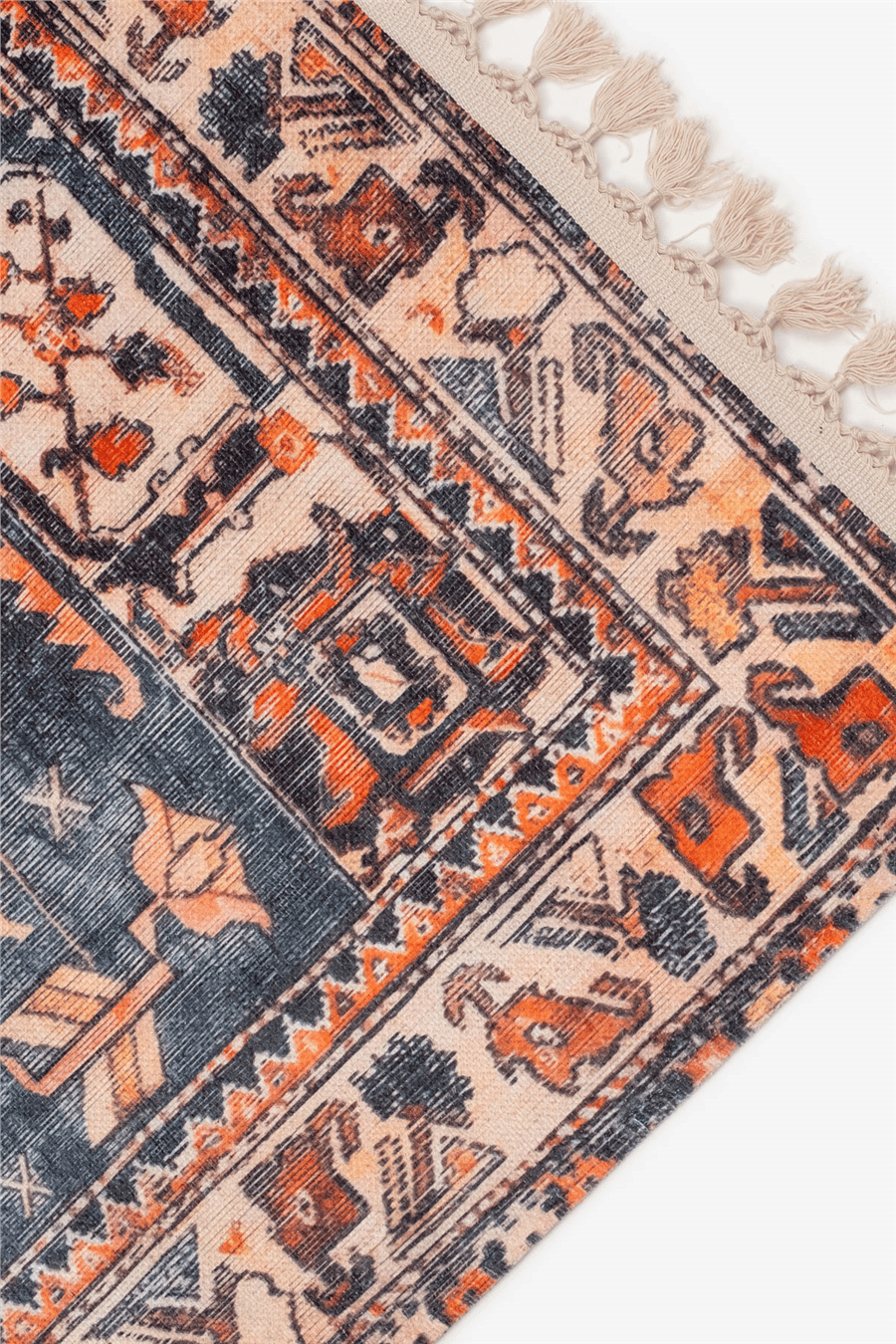 Turuncu Zamanın İzi Modern Vintage Koleksiyon Halı