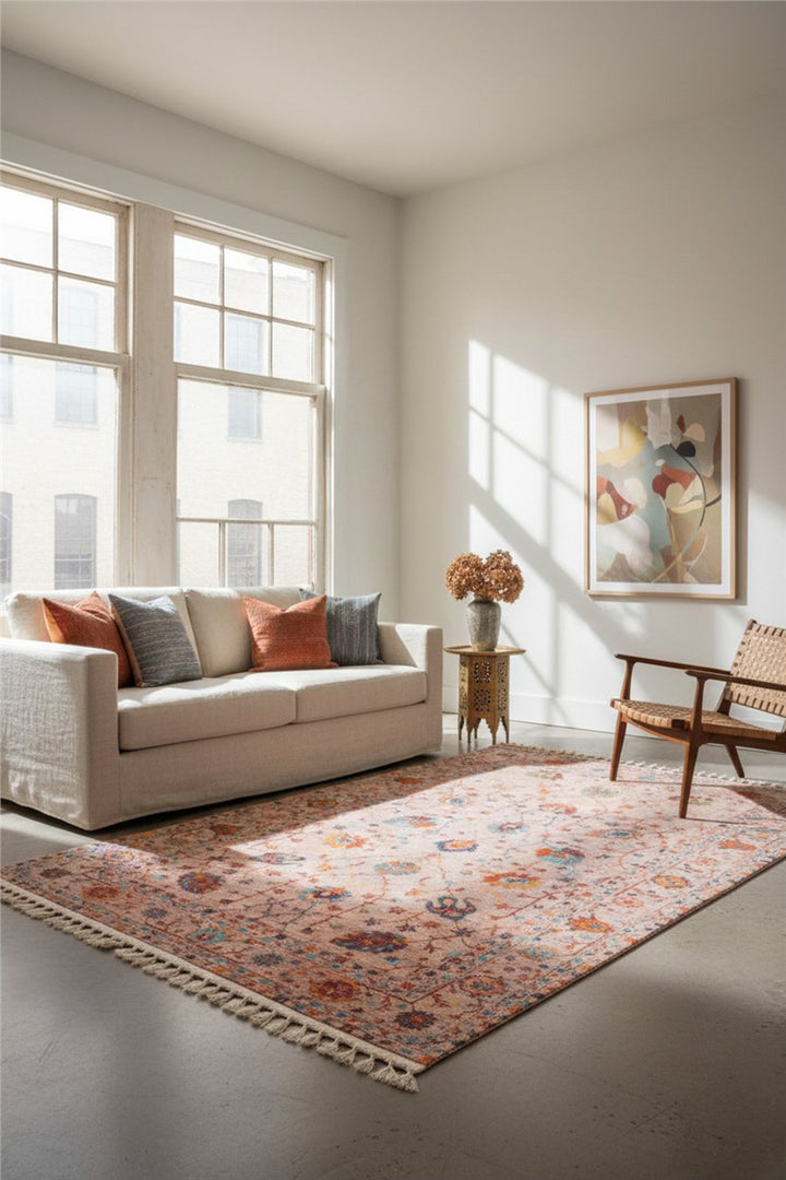 Turuncu Zamanın İzi Modern Vintage Koleksiyon Halı