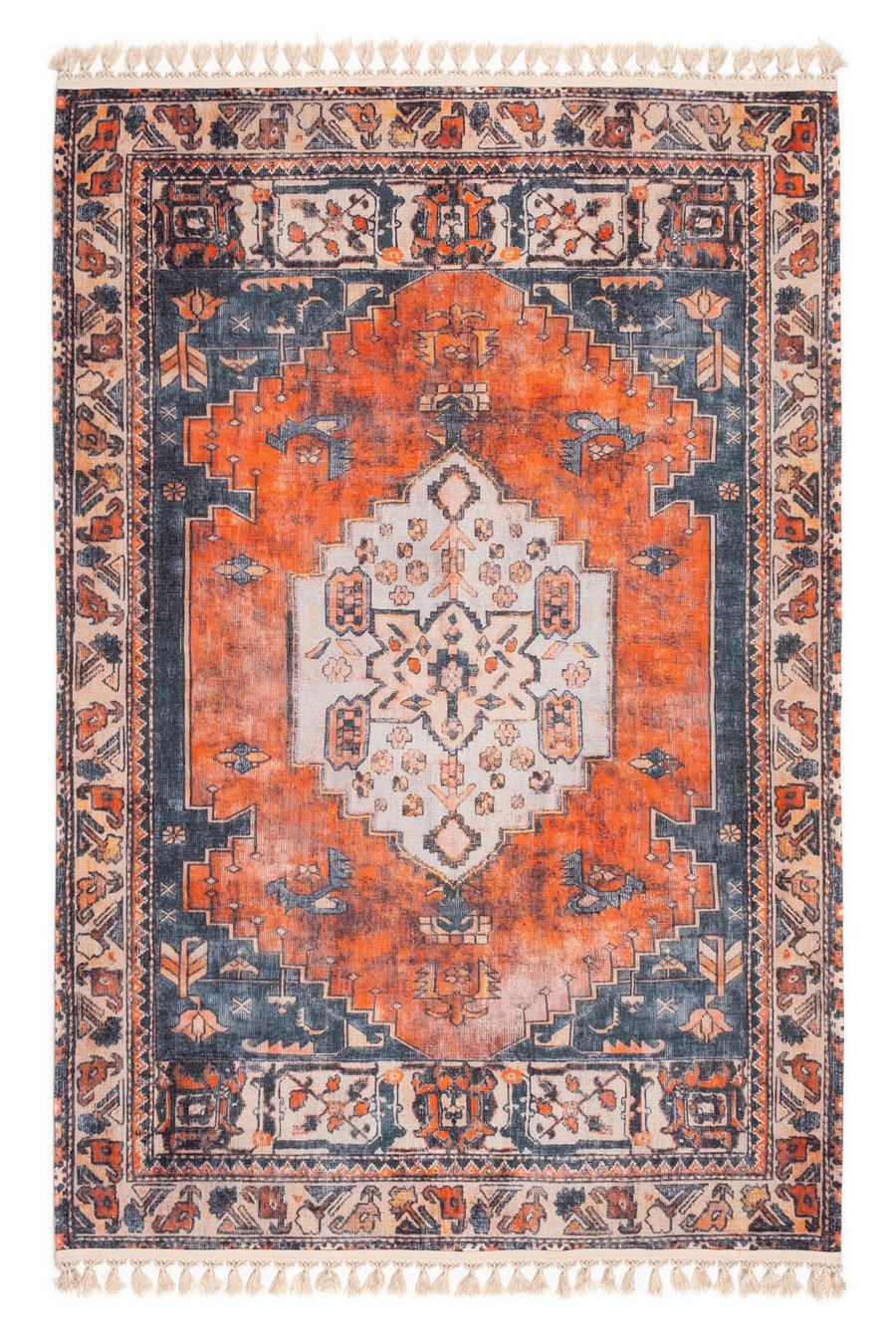 Turuncu Zamanın İzi Modern Vintage Koleksiyon Halı