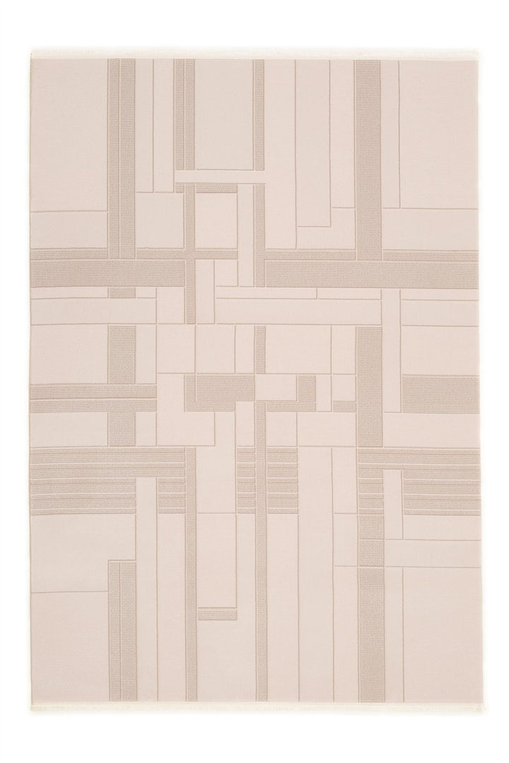 Vellora Weave Bej Modern Geometrik Akrilik Halı