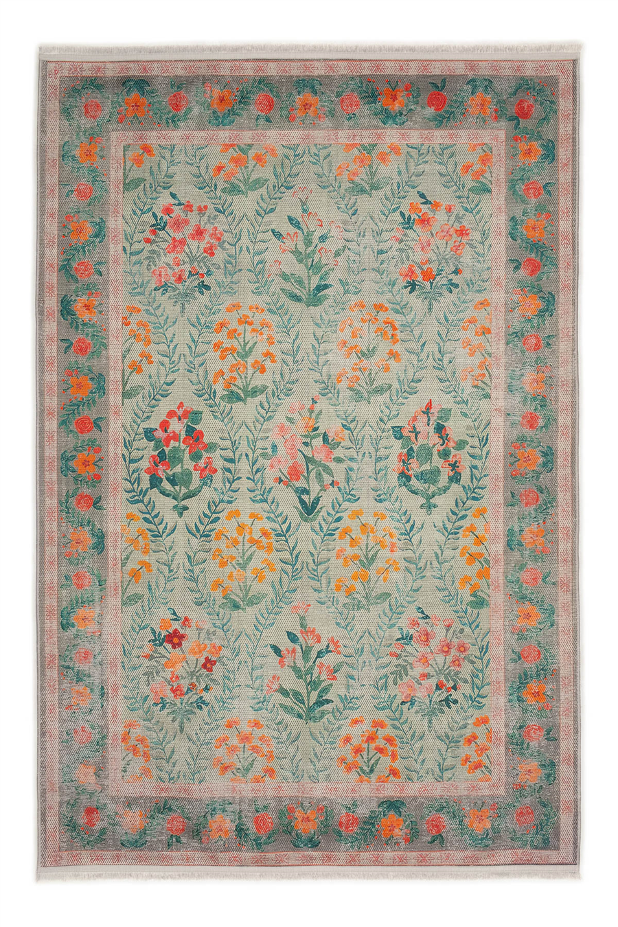 Yeşil Zamanın İzi Modern Vintage Sisal Halı