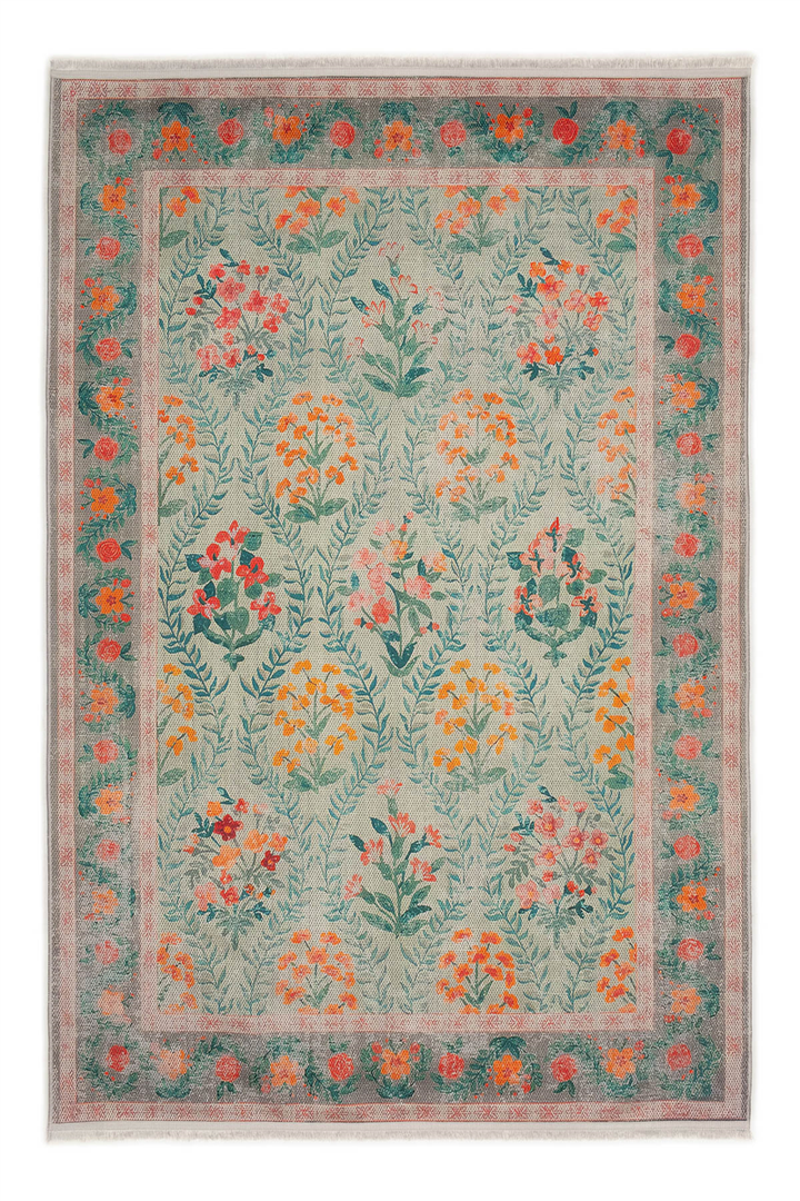 Yeşil Zamanın İzi Modern Vintage Sisal Halı